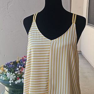 Cato yellow and white stripped strappy camisole size small